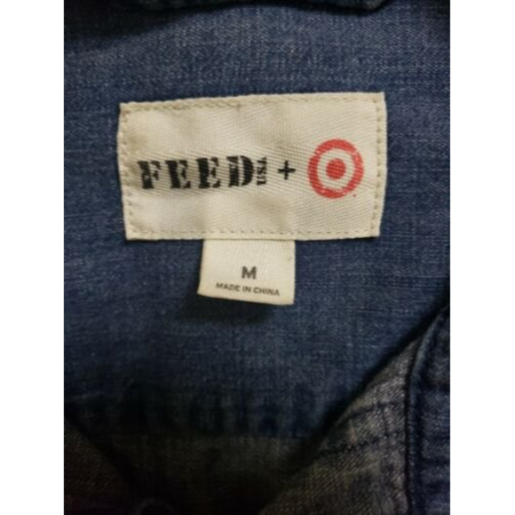 Feed USA + Target Women’s Medium Denim Long Sleeve Button Down Shirt - Picture 4 of 4